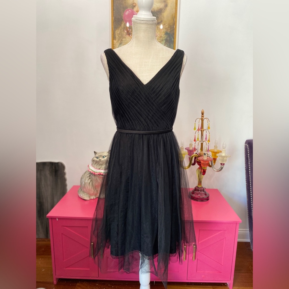 ❌SOLD❌WHITE BY VERA WANG CHIFFON TULLE LACE DRESS SIZE 6 FORMAL GOWN BRIDESMAID - Picture 2 of 8